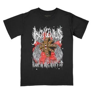 Boygenius Band Tee - Always An Angel, Never A God - Black Red - Size Medium
